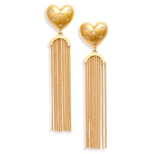 Kate spade heart tassel drop earrings